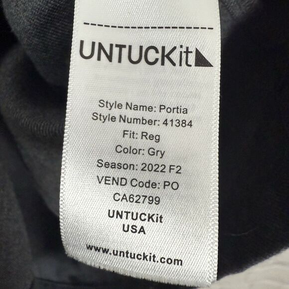 UNTUCKit Portia Cotton Utility Long Sleeve Shirtdress Dress Gray Womens Size 4 - Picture 14 of 15